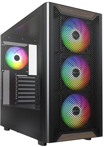 Montech - XR Wood - PC-behuizing - Zwart - ATX-formaat - Ruim Interieur