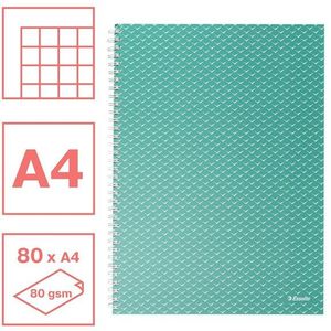 Esselte Colour'Breeze A4 Notebook squared wirebound Green