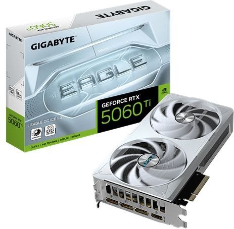 GIGABYTE GeForce RTX 5060 Ti EAGLE OC ICE - 8GB GDDR7 RAM - Grafische kaarten