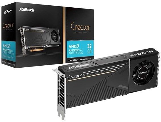 ASRock Radeon AI Pro R9700 Creator - 32GB GDDR6 RAM - Grafische kaarten