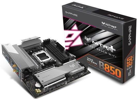 Sapphire NITRO+ B850M WIFI Moederbord - AMD B850 - AMD AM5 socket - DDR5 RAM - Micro-ATX
