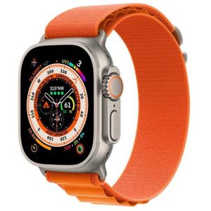 Apple Watch Ultra GPS + Cellular 49mm Titanium Case with Oranje Alpine Loop -�Large