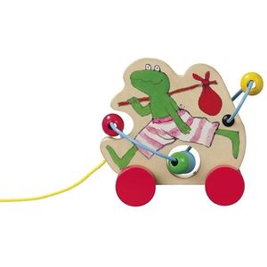 Bambolino Toys - Kikker houten Trekfiguur  - educatief speelgoed - goed voor de motoriek