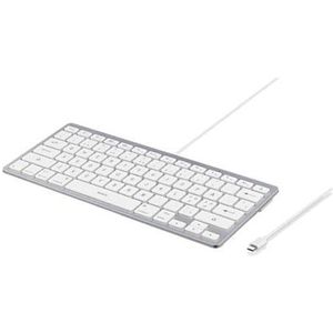 Deltaco USB-C Keyboard for iOS/MacOS - Toetsenbord - Zonder numeriek toetsenblok - Noords - Zilver