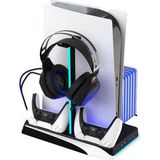 iMP TECH DLX+ LED Multi Function Charger Tower - White - Sony PlayStation 5