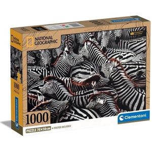 Clementoni Jigsaw Puzzle National Geographics - Zebra 1000 pcs. Vloer