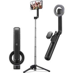 Selfiestick - Zwart - Aluminium - Uitschuifbaar met Bluetooth Afstandsbediening