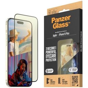 PanzerGlass Eyecare Screen Protection iPhone 15 Plus | Ultra-Wide Fit w. EasyAligner