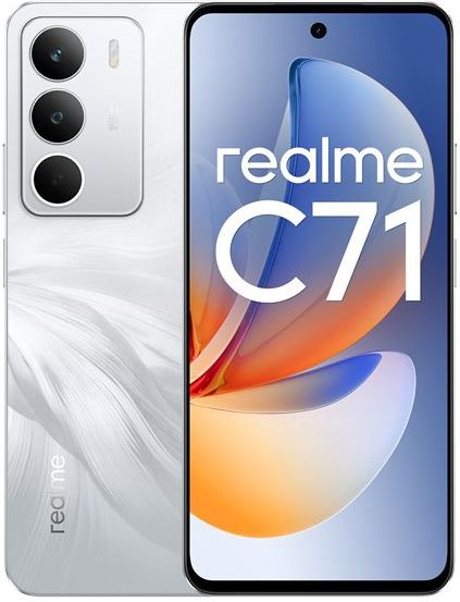 realme C71 - Smartphone - Wit - 6 + 128 GB - 6000 mAh batterij - 45 W opladen - 50 MP AI-camera