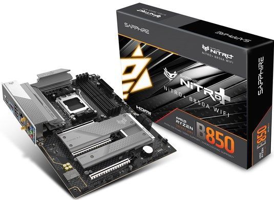Sapphire NITRO+ B850A WIFI 7 Moederbord - AMD B850 - AMD AM5 socket - DDR5 RAM - ATX