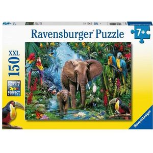 Olifanten in de Jungle Puzzel (150 XXL stukjes, Dieren thema)