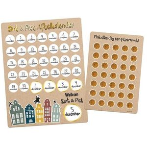 Folat BV Sinterklaas Countdown Calendar with Stickers Welcome Sint & Piet