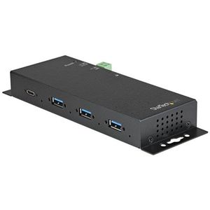 StarTech.com 4 Port USB-C Hub 10Gbps - Metaal Industrial USB 3.2/3.1 Gen 2 Type-C Hub - 3A/1C - USB-C or USB-A Host - Mountable - ESD/Surge (HB31C3A1CME) - hub - 4 ports USB hub - 4 - Zwart
