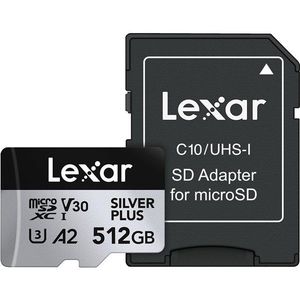 Lexar Professional Silver Plus MicroSD/SD - 205MB/s - 512GB