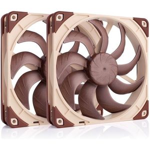 Noctua NF-A14x25 G2 PWM Sx2-PP (2-pack) - Case ventilator - 140mm - Brown - 25 dBA