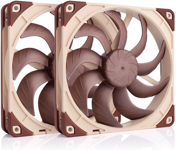 Noctua NF-A14x25 G2 PWM Sx2-PP (2-pack) - Case ventilator - 140mm - Brown - 25 dBA