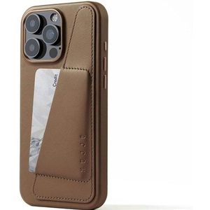 Mujjo Wallet Leather Case for iPhone 16 Pro Max - Tan
