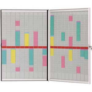 Nobo combo board: whiteboard card planner - 54 slots x 20 columns - double-sided