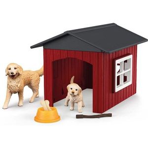 Schleich Farm World Dog Kennel with Golden Retriever