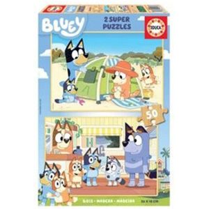 Houten Kinderpuzzel - Multicolour - Set van 2 Puzzels - 50 Onderdelen