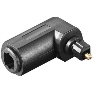 Haakse Optische Toslink Adapter - Toslink (v) - Toslink (m) - 360° Draaibaar - Verguld - Zwart