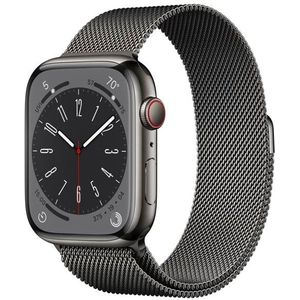 Apple Watch Series 8 GPS + Cellular 45mm Graphite Roestvrij Staal Case with Graphite Milanese Loop