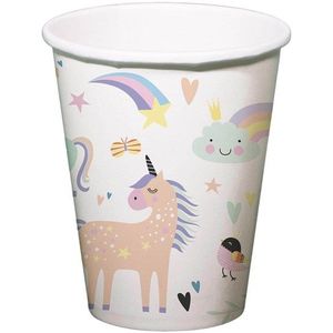 Folat BV Paper Cups Unicorns & Rainbows 250ml 6 pcs.