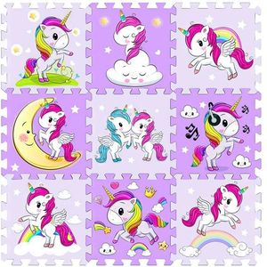 Magni Floor puzzle with unicorn - 9 foam tiles