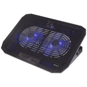 Deltaco - Laptop Koelplaat - Zwart - Lichtgewicht Metaal - 2x120mm Ventilatoren