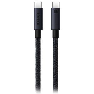 Baseus Cafule USB-C 3A/60W Fast Charge Gevlochten Kabel 1m Zwart/Grijs