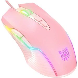 Onikuma - CW905 - Gamingmuis - Roze - Bedraad - Ergonomisch Ontwerp