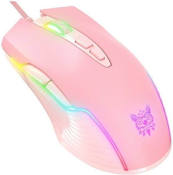 Onikuma - CW905 - Gamingmuis - Roze - Bedraad - Ergonomisch Ontwerp