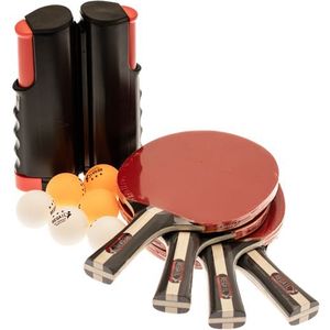 Nordic Games Table tennis set with adjustable net 4 rackets and 6 balls