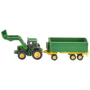 SIKU 1:87 John Deere With Front Loader And Trailer