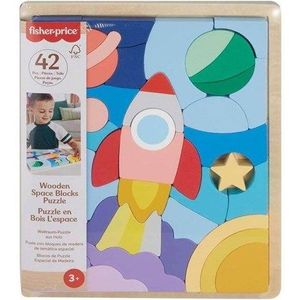 Fisher-Price Houten Ruimteblokkenpuzzel - Vormenpuzzel