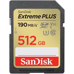 SanDisk - Extreme PLUS - SDXC Geheugenkaart - 512 GB - UHS-I - Leessnelheid tot 200 MB/s