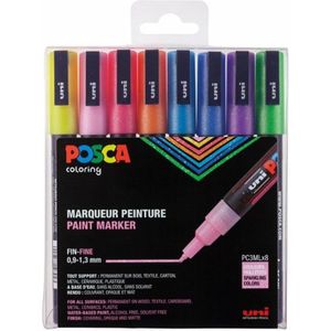 POSCA marker s�t PC-3M 8 ass. colors Glitter