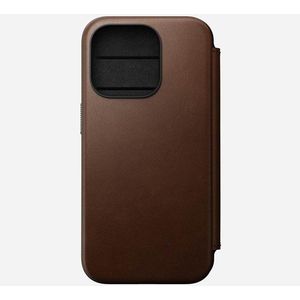 Nomad Modern Leather Folio iPhone 15 Pro brown