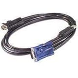 APC KVM USB Cable - 25 ft (7.6 m) toetsenbord-video-muis (kvm) kabel Zwart 7,6 m
