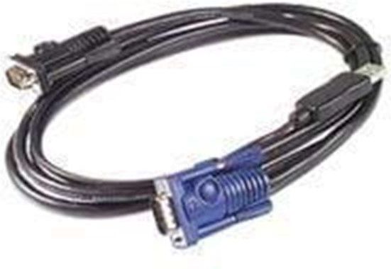 APC KVM USB Cable - 25 ft (7.6 m) toetsenbord-video-muis (kvm) kabel Zwart 7,6 m