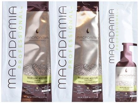 Macadamia - Nourishing Moisture Trio Set - Shampoo - Conditioner - Oliebehandeling - 10ml en 5ml