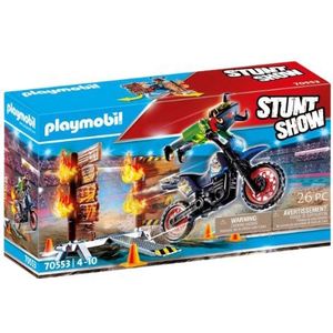 PLAYMOBIL Stuntshow Motor met vuurmuur - 70553