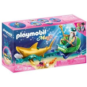 PLAYMOBIL Magic Koning der zeeën met haaienkoets - 70097