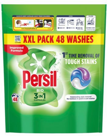Persil - Bio 3 in 1 - Wascapsules - 48 Wasbeurten - Uitstekende Vlekverwijdering