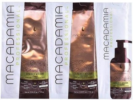 Macadamia - Ultra Rich Moisture Trio Set - Shampoo - Conditioner - Oliebehandeling - 10ml - 10ml - 5ml
