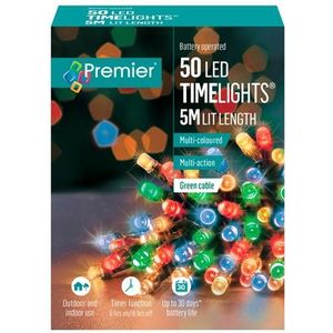 Premier 50 LED Batterijgevoede Veelkleurig Licht Ketting - 5 Meter