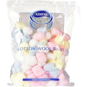 Athena Beauté - Wattenbolletjes - 100 stuks - 100% Katoen