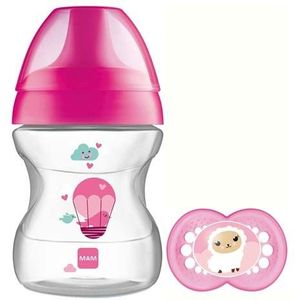 MAM 190ml Baby Flesje M. Sut - Learn To Drink Cup 6+ Maanden. - Pink