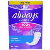 Always - Dailies - Inlegkruisjes - Lang - 46 stuks - Ongeparfumeerd