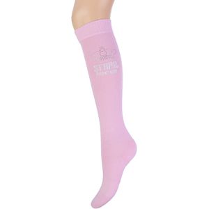 STAPP Horse Paardrijsokken Kroon Strass Roze / Zilver